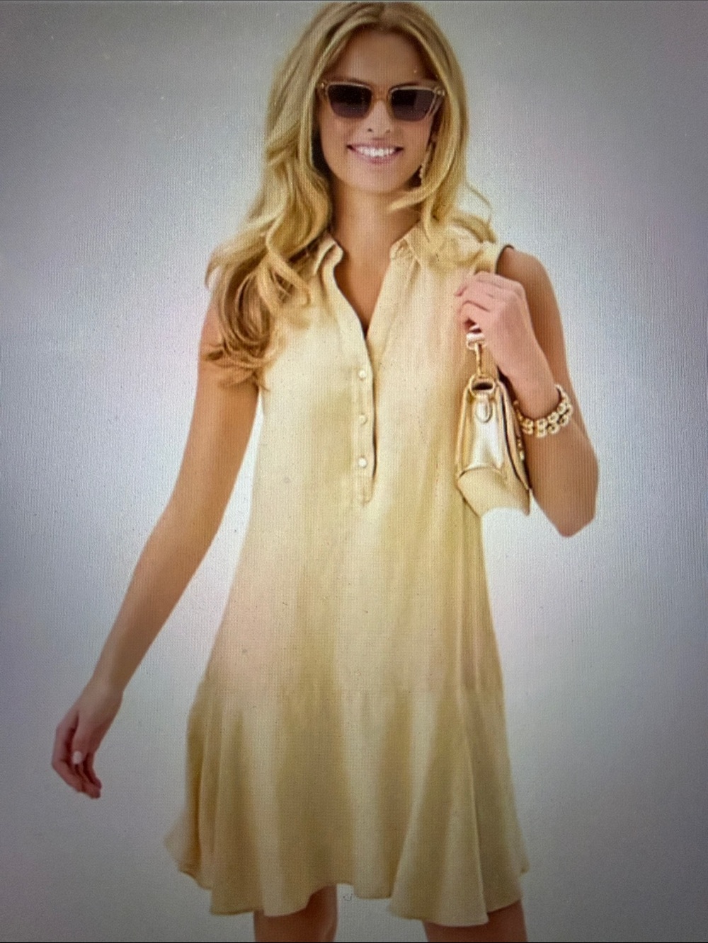 Lilly Pulitzer Ellowyn Linen Dress in Wicker Tan X Resort White